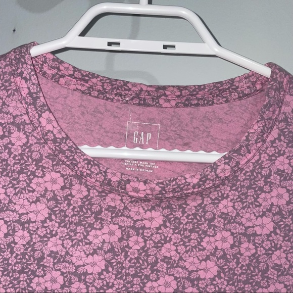Medium Pink Floral Gap Shirt Top Blouse - Picture 2 of 8